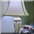 DL08. Painted milk glass table lamp. 